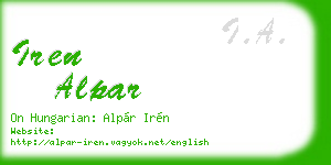 iren alpar business card